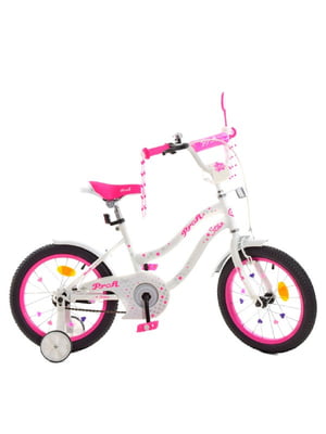 Велосипед детский бело-малиновый (18 дюймов) | 6359755