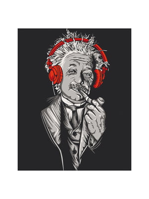 Картина по номерам "Эйнштейн в наушниках" (40х50 см) | 6359866