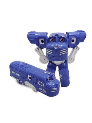 Детский трансформер робот-поезд синий | 6360733