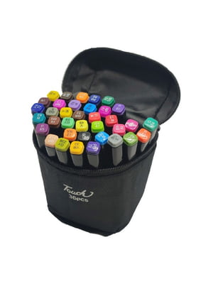 Набір маркерів скетч 36 кольорів, спиртові двосторонні маркери, 15,5 см | 6361204