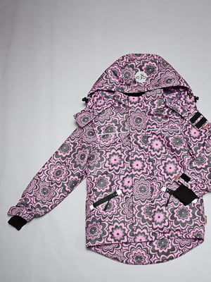 Куртка рожева з принтом | 6365966