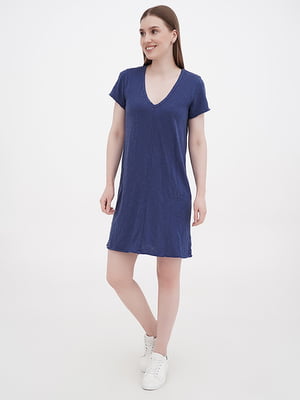 Платье-футболка темно-синее | 6365995