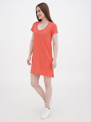 Платье-футболка кораллового цвета | 6366000