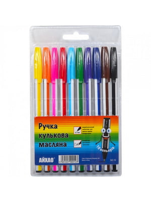 Набір ручок масляних "АЙХАО" 10 кольорів | 6362338