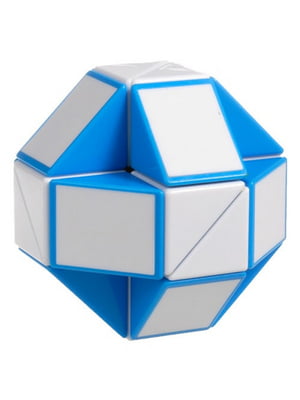 Змейка рубика Smart Cube бело-голубая в коробке | 6364862