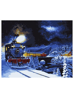 Картина по номерам Поезд в зимнюю сказку (50x60 см) | 6366090