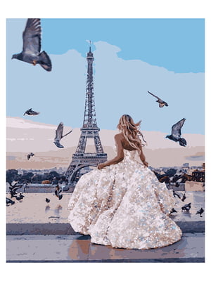 Картина за номерами Париж з глітером (50x60 см) | 6366092