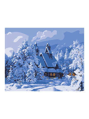 Картина за номерами Зимовий дім (50x60 см) | 6366153