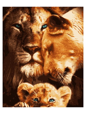 Картина по номерам Семья львов (50x60 см) | 6366224