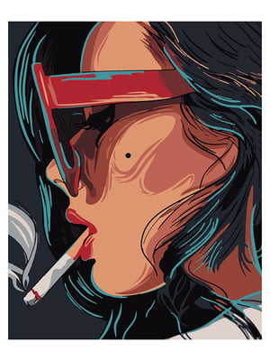Картина по номерам Девушка с сигаретой (50x60 см) | 6366228