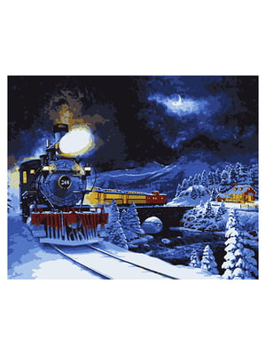 Картина по номерам Поезд в зимнюю сказку (40x50 см) | 6366317