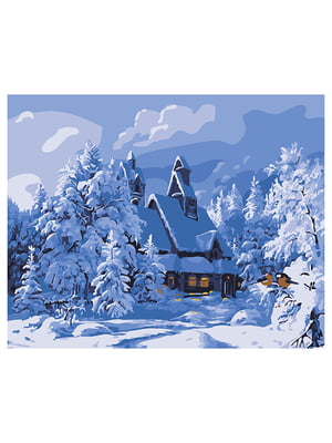 Картина по номерам Зимний домик (40x50 см) | 6366428