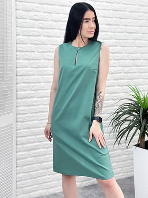 Платье зеленое льняное | 6366849