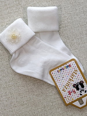 Носки белые с декором | 6367274