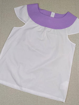 Блуза біло-бузкова | 6367420