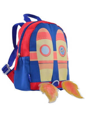 Рюкзак дошкольный сине-красный с декором | 6370307