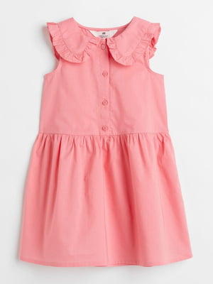 Платье розовое с воротником и пуговицами | 6374323