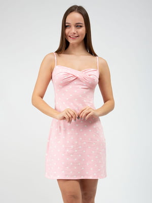 Сорочка ночная розовая с узором | 6374628
