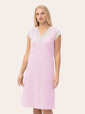 Сорочка ночная розовая с узором | 6374754