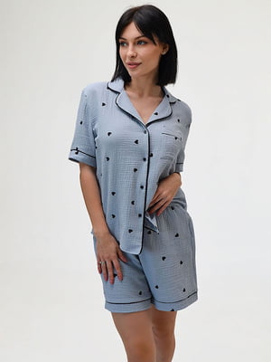 Комплект пижамный: рубашка и шорты | 6375188