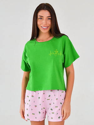 Комплект пижамный: футболка и шорты | 6375221