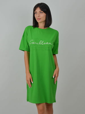 Сорочка ночная зеленая с принтом | 6375342