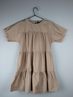 Сукня А-силуету темно-бежева | 6375365