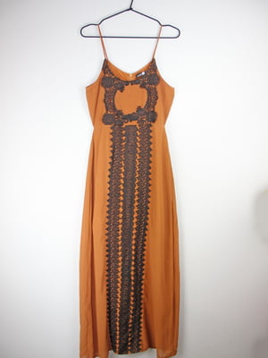 Платье А-силуэта коричневое | 6375594