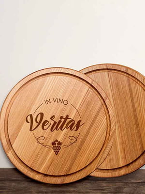 Дошка для нарізки "In vino veritas" 25 см | 6376413