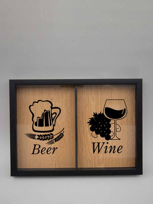 Подвійна рамка скарбничка "Beer, Wine" для пробок | 6378040