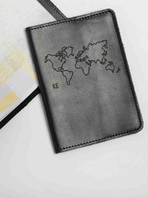 Обкладинка для паспорта "Map World" шкіряна персоналізована | 6378091