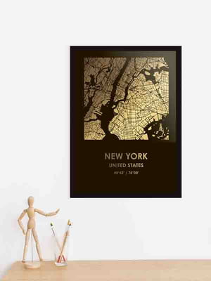 Постер "Нью-Йорк / New York" фольгированный А3 | 6378789