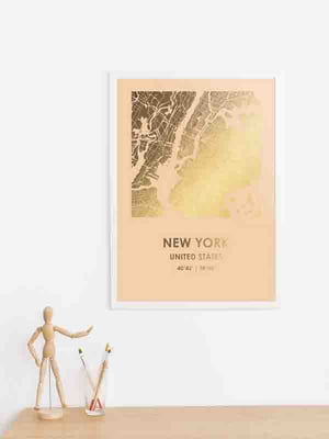 Постер "Нью-Йорк / New York" фольгированный А3 | 6378790