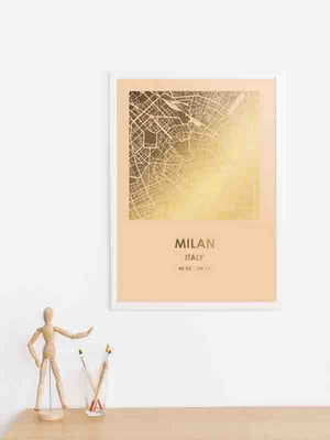 Постер "Милан / Milano" фольгированный А3 | 6378796