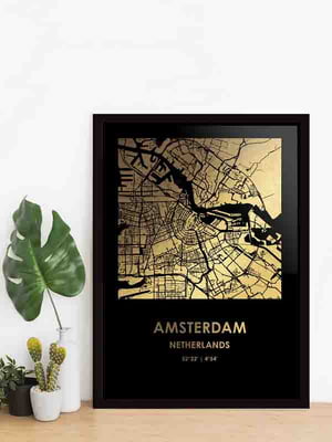 Постер "Амстердам / Amsterdam" фольгированный А3 | 6378813