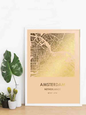 Постер "Амстердам / Amsterdam" фольгированный А3 | 6378814