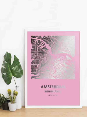 Постер "Амстердам / Amsterdam" фольгированный А3 | 6378816