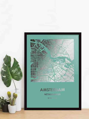 Постер "Амстердам / Amsterdam" фольгований А3 | 6378817