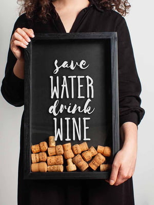 Рамка скарбничка "Save water drink wine" для пробок | 6378968