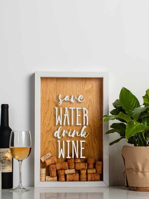 Рамка скарбничка "Save water drink wine" для пробок | 6378969