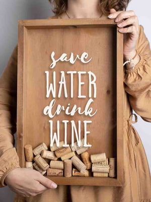 Рамка скарбничка "Save water drink wine" для пробок | 6378971