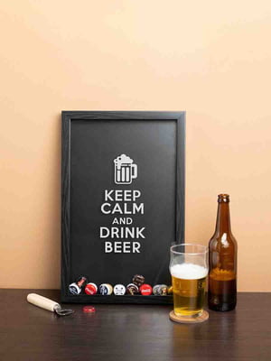 Рамка-скарбничка для пивних кришок "Keep calm and drink beer" | 6379015