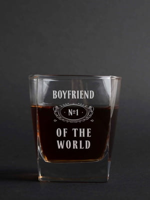Склянка для віскі "Boyfriend №1 of the world" | 6379509