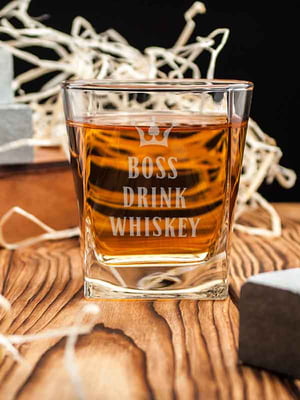 Стакан для виски квадратный "Drink whiskey" | 6380135