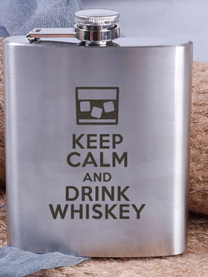 Фляга сталева "Keep calm and drink whiskey" | 6380376