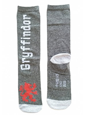 Шкарпетки довгі сірі з логотипом | 6372188