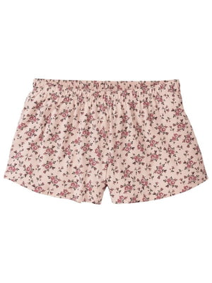 Пижамные шорты розовые с цветочным принтом | 6372357