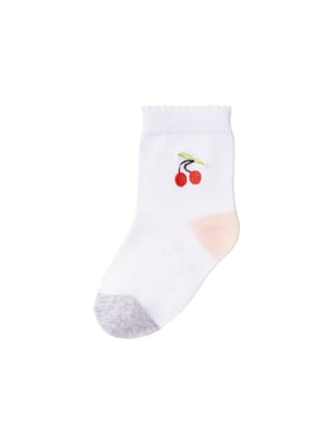 Шкарпетки бавовняні білі з малюнком | 6373449