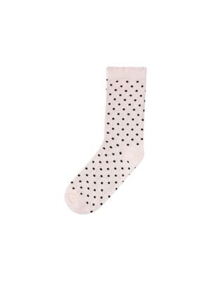 Шкарпетки бавовняні рожеві в горох | 6373458