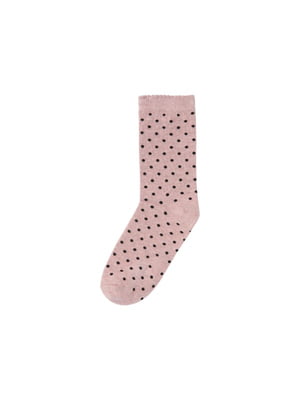 Шкарпетки бавовняні рожеві в горох | 6373459